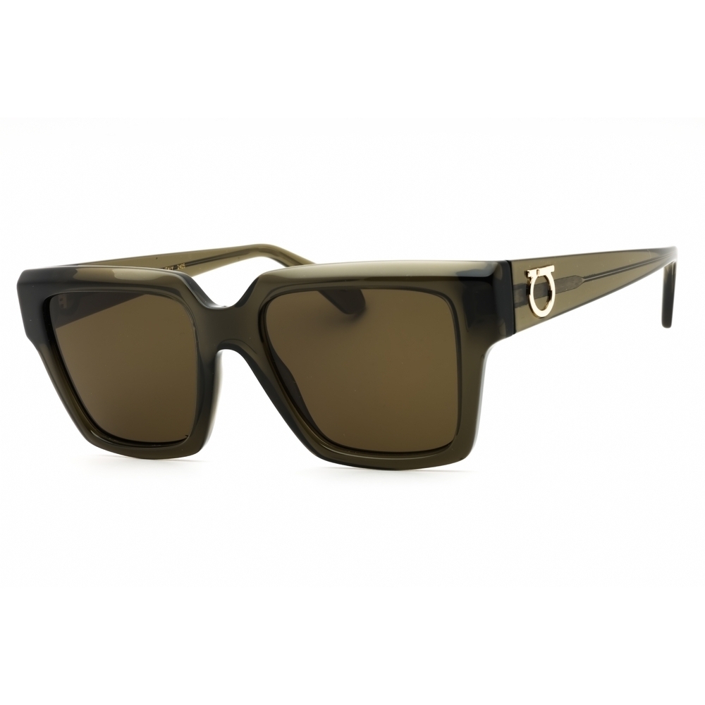 Salvatore Ferragamo SF2014S Sunglasses Transparent Khaki Rectangle